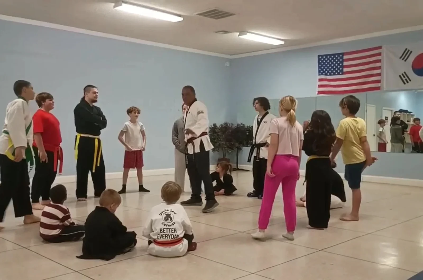 Kids martial arts class at Davila Self Defense