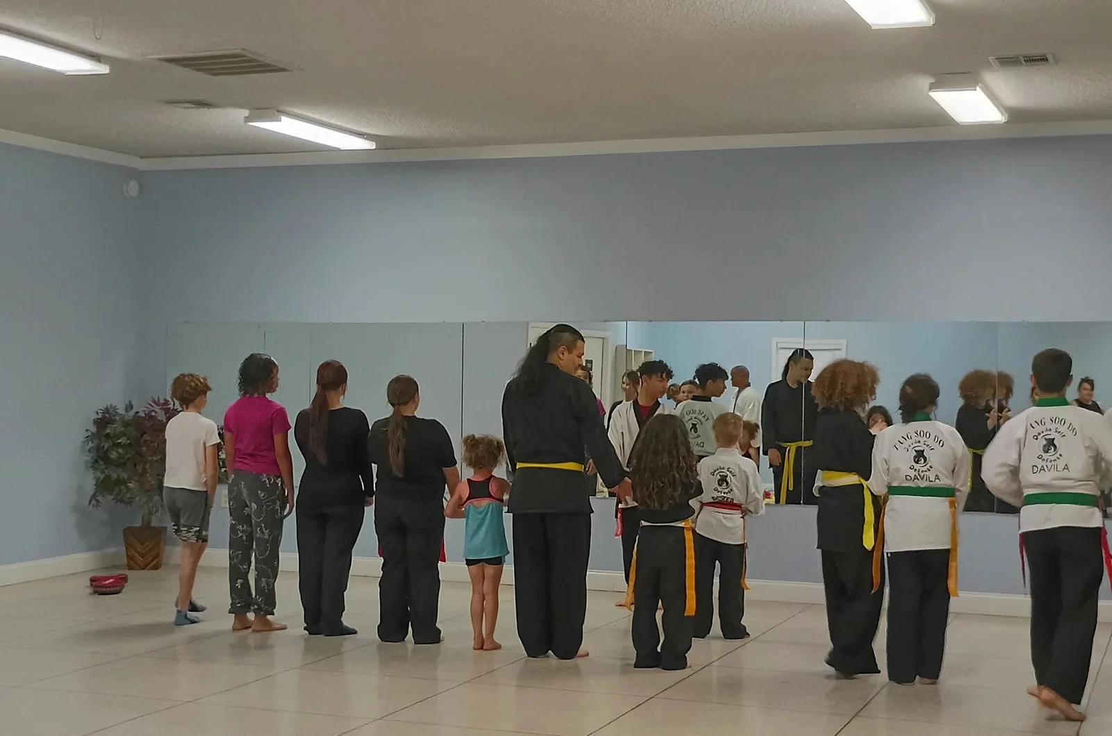 Child building confidence in martial arts